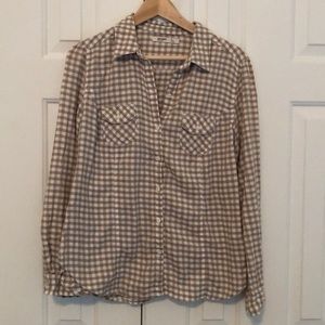 Tan & White Old Navy Flannel